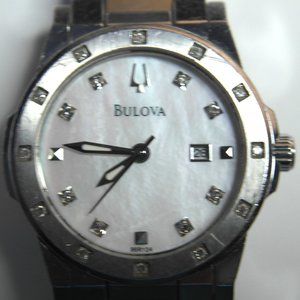 BULOVA C876945 Quartz Diamonds All SS Women's Wristwatch